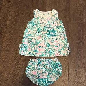 Lilly Pulitzer 6-12 months infant girl shift dress green print